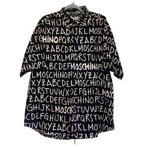 Moschino Jeans Alphabet Print Mens Shirt XXL Y2k Iconic 2000's Vintage